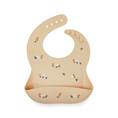 Bavoir silicone chatons - Crème