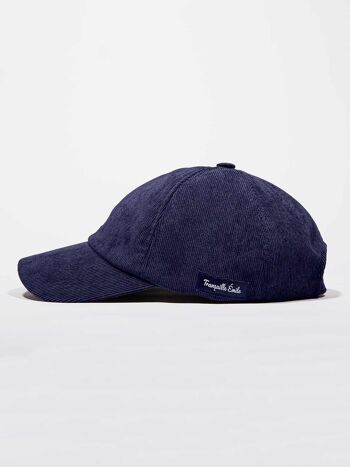 L'Essentielle - Casquette en velours bleu 3