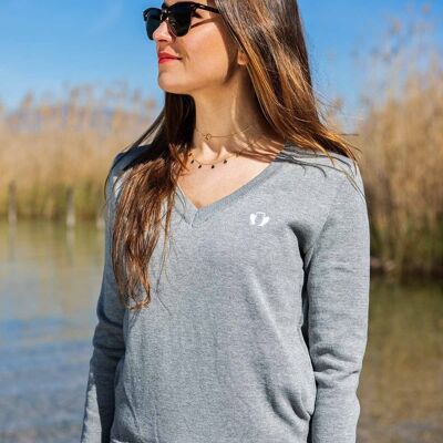 Le Délicat - Women's gray organic cotton jumper