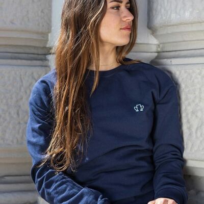 The Chiller 3.0 - Marineblaues Damen-Sweatshirt aus Bio-Baumwolle