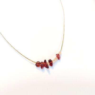 Garnet cord necklace