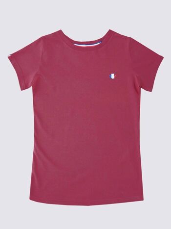 L'Authentique 3.0 - T-shirt femme coton bio rouge bordeaux 3