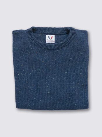 Le Consciencieux - Pull laine recyclée homme bleu 2