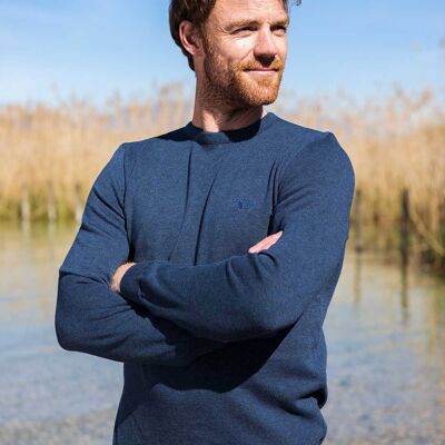 Le Délicat - Blue organic cotton sweater for men