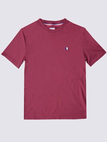 L'Authentique 3.0 - T-shirt homme coton bio rouge bordeaux 4