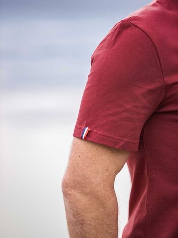 L'Authentique 3.0 - T-shirt homme coton bio rouge bordeaux 6