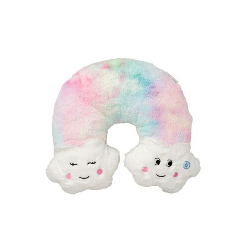 Peluche Rainbow 2 en 1 - coussin lumineux et tour de cou - 40cm