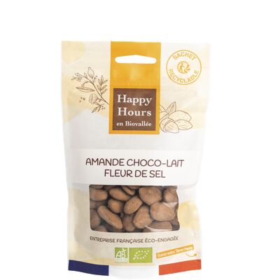 Sachet Amande Choco-lait Fleur de Sel Bio équitable Max Havelaar (carton 8 sachets de 130g)- sélection Pâques