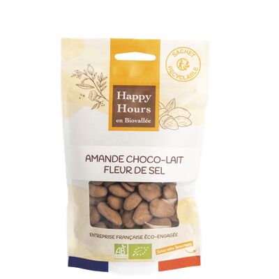 Sachet Amande Choco-lait Fleur de Sel Bio équitable Max Havelaar (carton 8 sachets de 130g)- sélection Pâques