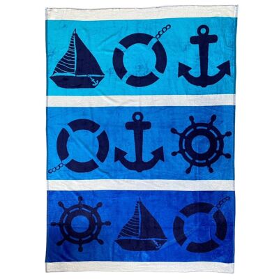 Terry Jacquard Seaside Velor Beach Towel 140x200 420g/m²