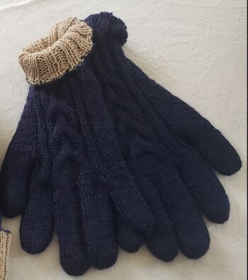 Gants Puno Bleu - Beige 5