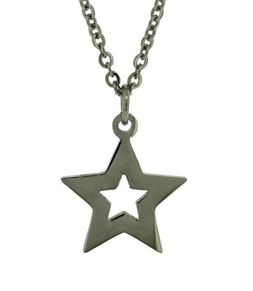 Stainless Steel Single Star Necklace and Presentation Box