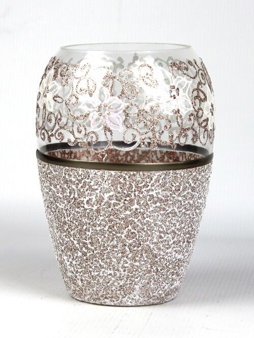 Handpainted glass vase for flowers 9381/200/sh128 | Bud table vase height 20 cm