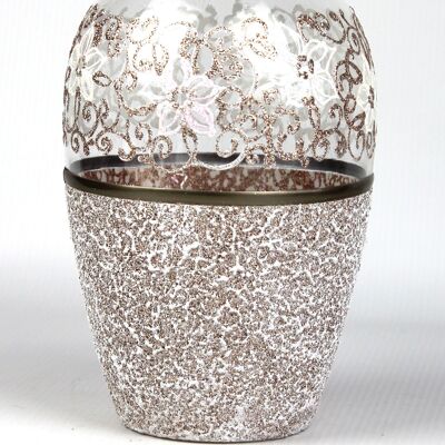 Handpainted glass vase for flowers 9381/200/sh128 | Bud table vase height 20 cm