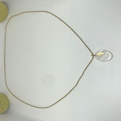 "Lemuria" necklace gilded with fine gold and mother-of-pearl