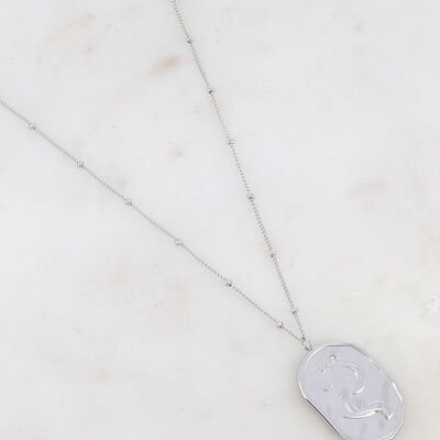 Ayla necklace - Silver and white rhinestones