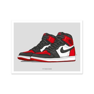 Need More Jordan 1 Bred Toe Art Print