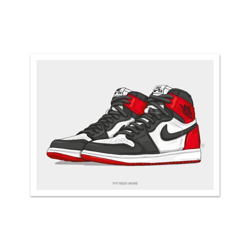 Need More Jordan 1 Black Toe Art Print