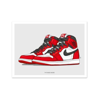 Affiche Sneakers - Nike Air Jordan 1 - Papier A4 / A3 / 40x60