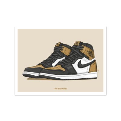 Need More Jordan 1 Gold Toe Art Print