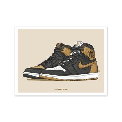 Necesita más Jordan 1 Gold Top 3 Lámina artística