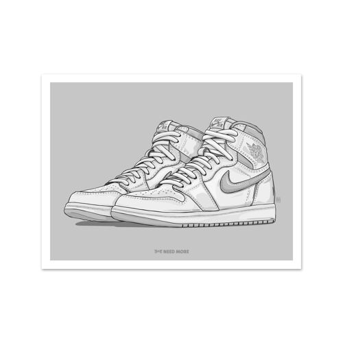 Need More Jordan 1 Neutral Grey Art Print