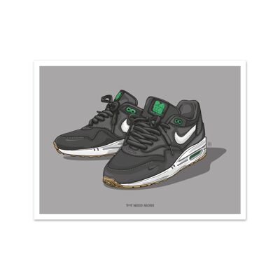 Hai bisogno di più Air Max 1 Patta Lucky Green Art Print