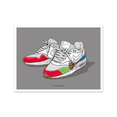 Need More Air Max 1 Masters of Air White Art Print