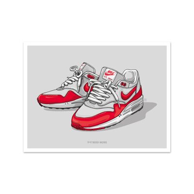 Need More Air Max 1 OG Red Art Print