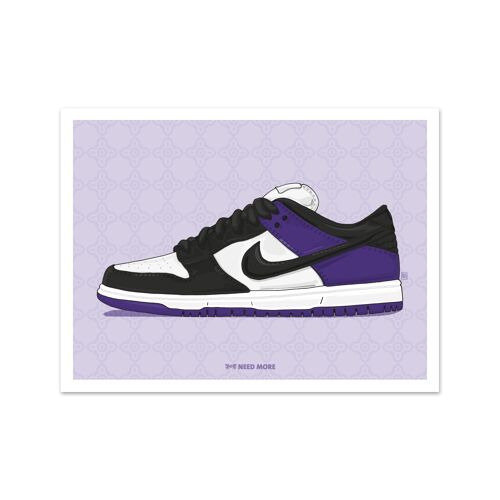 Need More Nike SB Dunk Low Court Purple Art Print