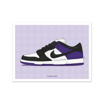 Need More Nike SB Dunk Low Court Purple Art Print