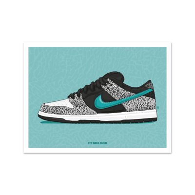 Besoin de plus Nike SB Dunk Low Elephant Impression artistique