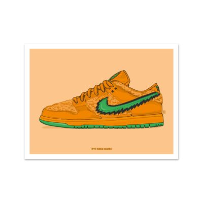 Need More Nike SB Dunk Low Grateful Dead Orange Art Print