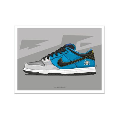 Need More Nike SB Dunk Low Pro X Instant Skateboard Art Print