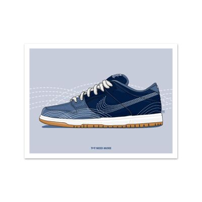 Need More Nike SB Dunk Low Sashiko Art Print