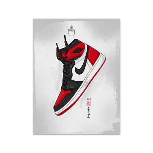 Name Air Jordan 1 Bred Toe Art Print