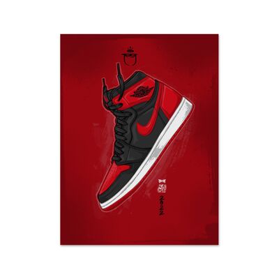 Name Air Jordan 1 Bred Kunstdruck
