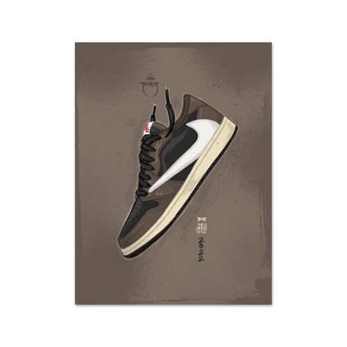 Name Air Jordan 1 Low Travis Scott Brown Art Print