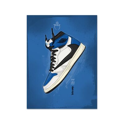 Nome Air Jordan 1 Travis Scott X Fragment Art Print
