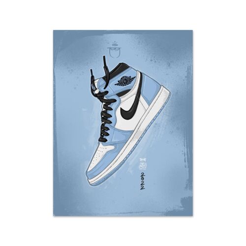 Name Air Jordan 1 University Blue Art Print