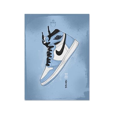 Nome Air Jordan 1 University Blue Art Print