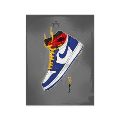Name Air Jordan 1 Union Blue Toe Art Print