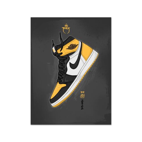 Name Air Jordan 1 Yellow Toe Art Print