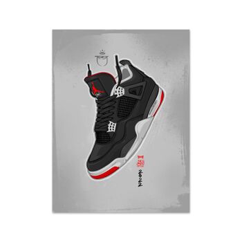 Nom Air Jordan 4 Bred Impression artistique