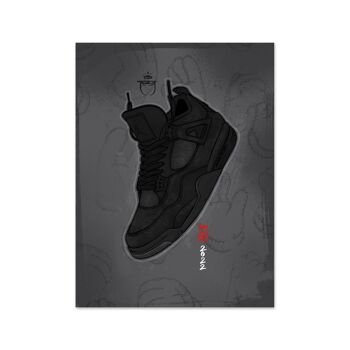 Nom Air Jordan 4 Kaws Noir Impression artistique