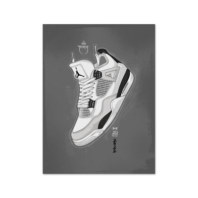 Name Air Jordan 4 Military Black Kunstdruck