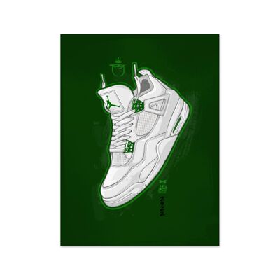 Nom Air Jordan 4 Metallic Green Impression artistique