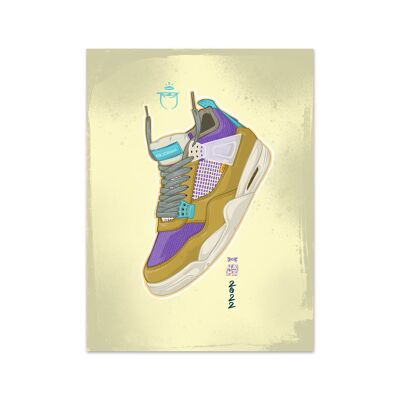 Nombre Air Jordan 4 Union Desert Moss Lámina artística