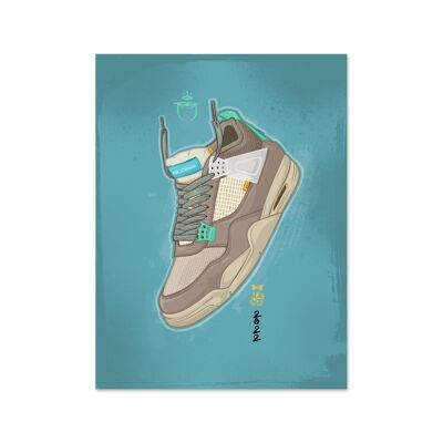 Nombre Air Jordan 4 Union Taupe Haze Lámina artística