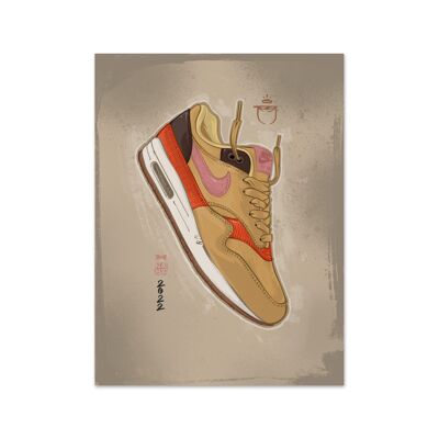 Nombre Air Max 1 Crepe Wheat Gold Lámina artística